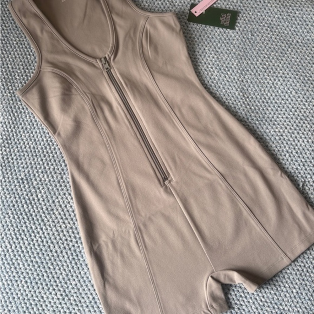 Grey Zip-Up Sleeveless Romper